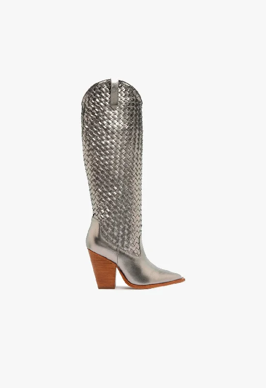 Ella Woven Metallic Leather Boot