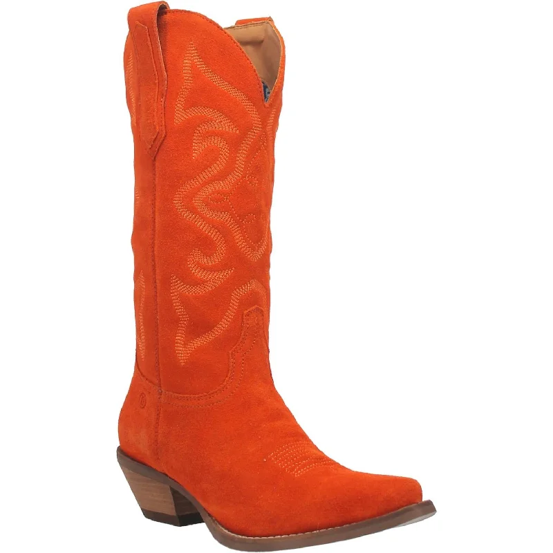 Online Exclusive | Dingo | Out West Suede Cowboy Boots in Orange  **PREORDER