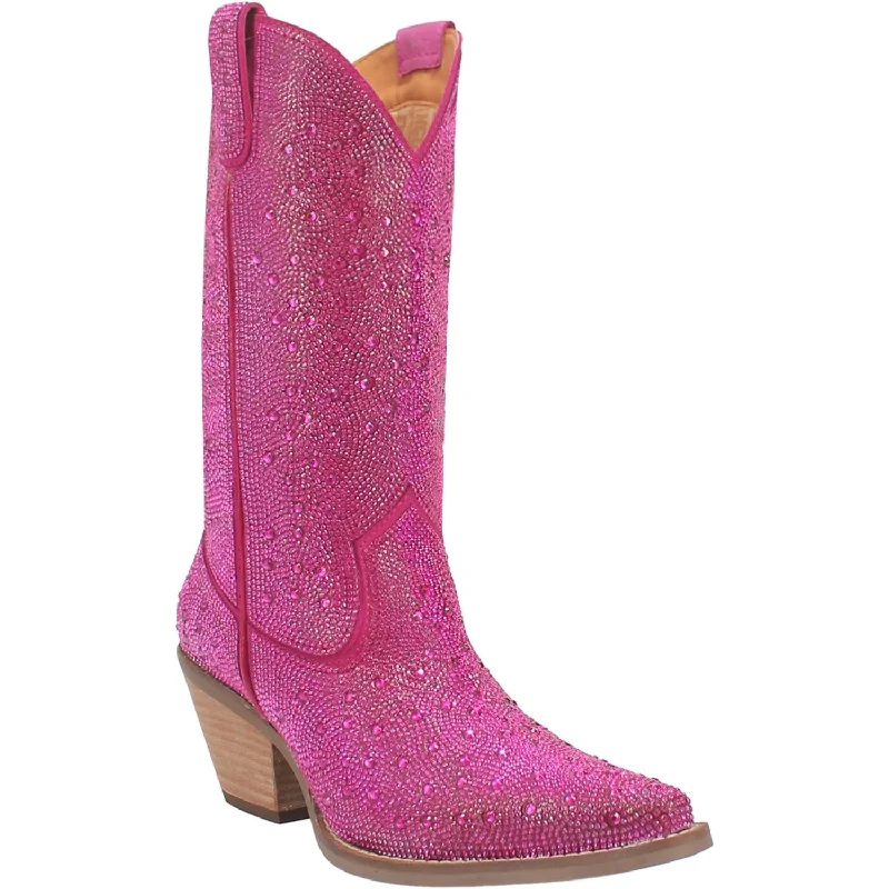 Online Exclusive | Dingo | Silver Dollar Rhinestone Cowboy Boots in Fuchsia Pink **PREORDER