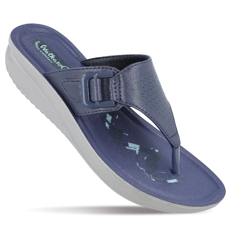 Blue Tyga Womens Textured Thong Sandals  - WL7472 Blue