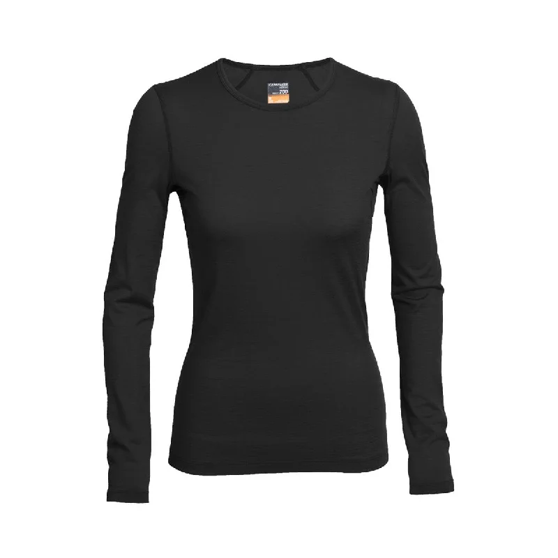 Icebreaker Women's Black Oasis Long Sleeve Crewe