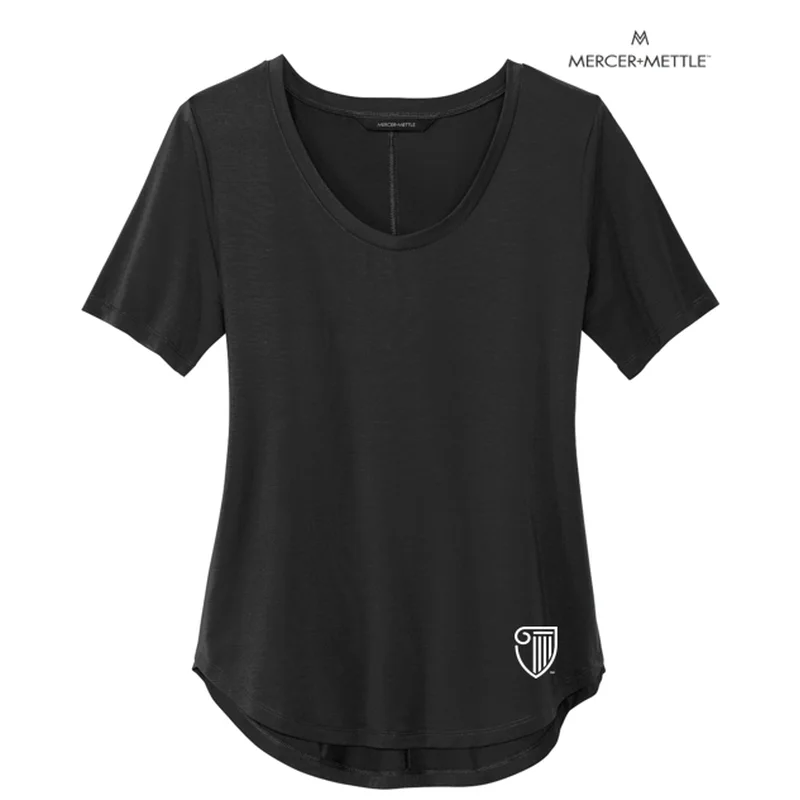 NEW STRAYER MERCER+METTLE™ Women’s Stretch Jersey Relaxed Scoop - Deep Black