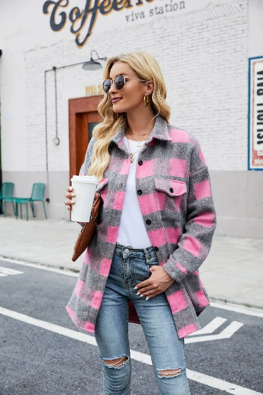 Gray And Pink Plaid