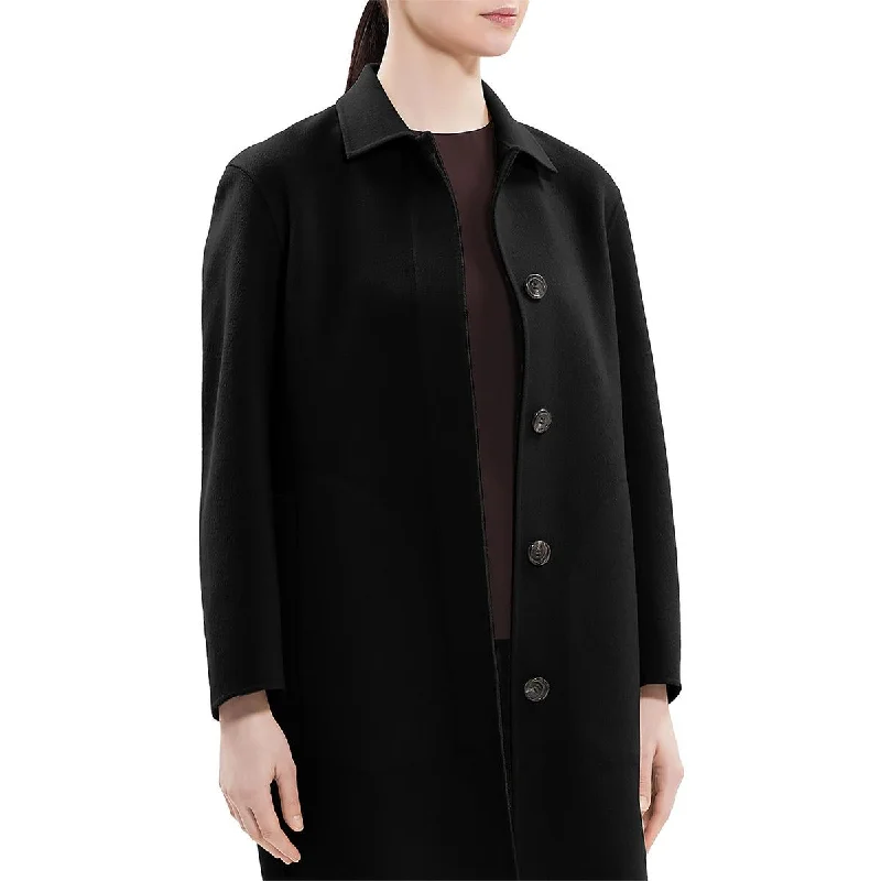 Theory Womens Midi Cold Weather Wool Coat