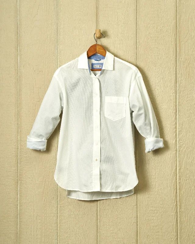 Women's Sea-Washed Shirt in White Oxford Cloth