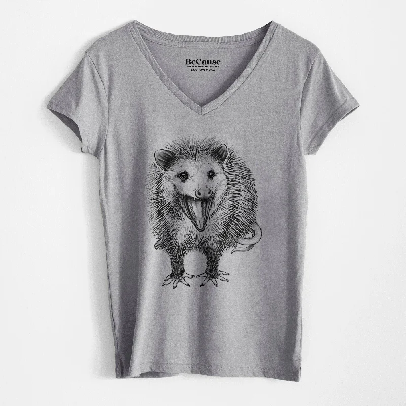 Hissing Opossum - Didelphidae - Women's 100% Recycled V-neck