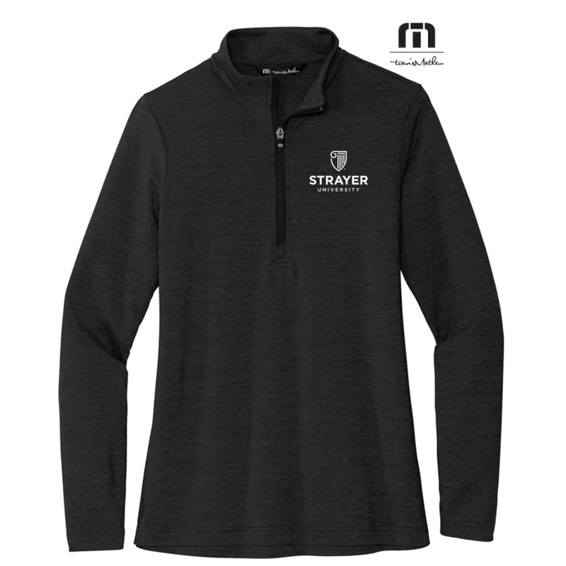 NEW STRAYER TravisMathew Ladies Crestview 1/4-Zip - Black