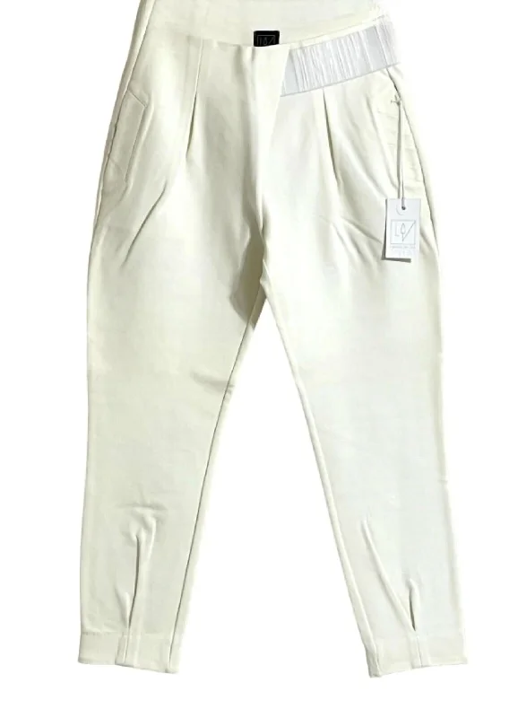 Women's Ali Pleated Front Jogger Pants In Ivory