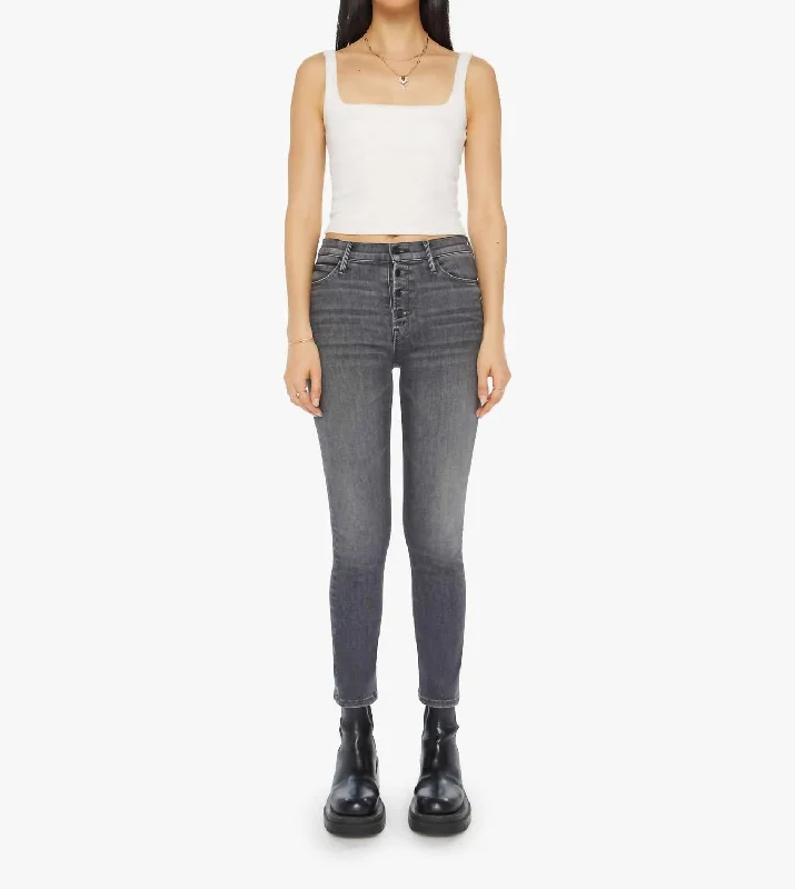 Pixie Mid Rise Dazzler Ankle Jean In Up In Smoke