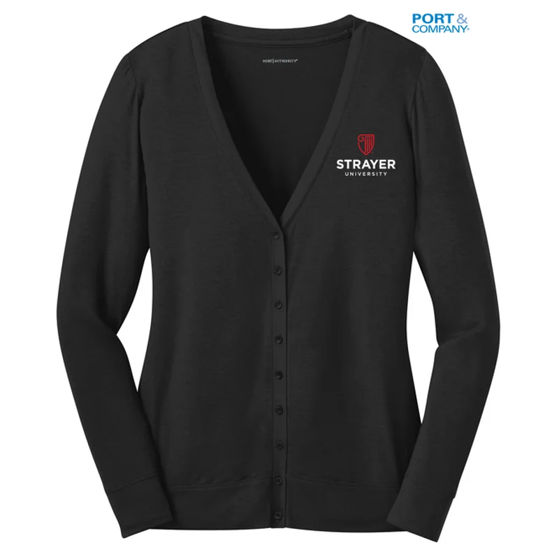 NEW STRAYER Port Authority® Ladies Concept Cardigan-Black