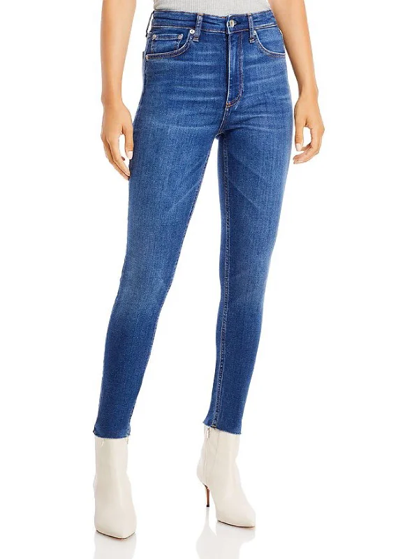 Nina Womens High Rise Skinny Ankle Jeans