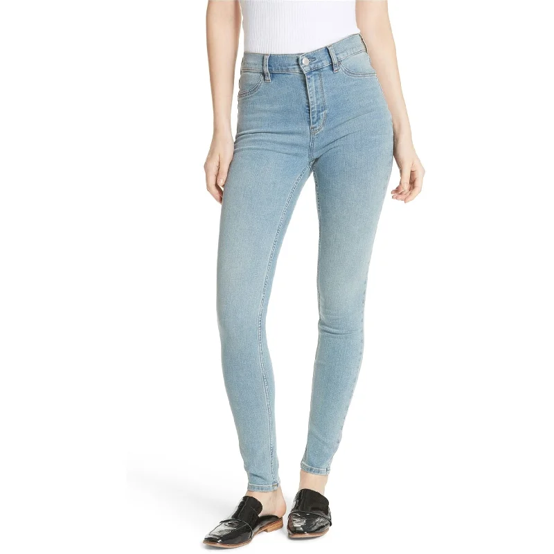 Free People Womens Denim Fitted Jeans