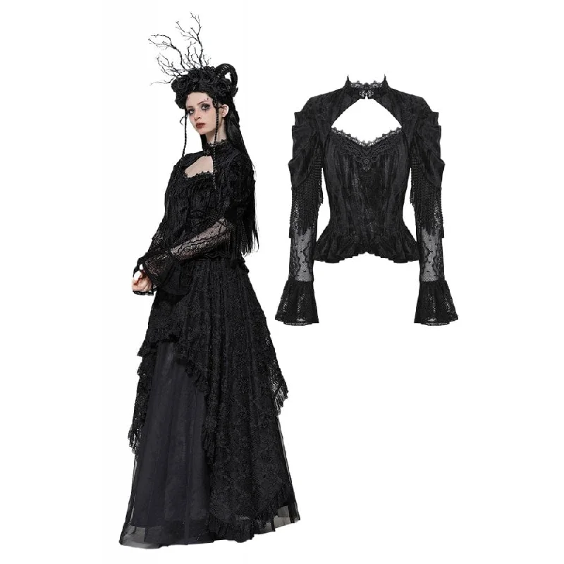 Women's Gothic Cut-out Lace Long Sleeved Shirt