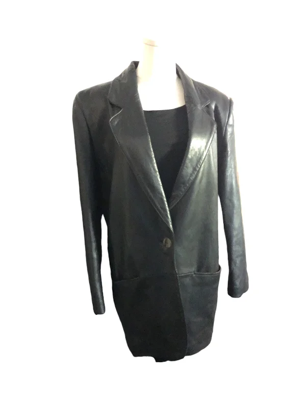 Valerie Stevens Women's Leather Coat Black XL