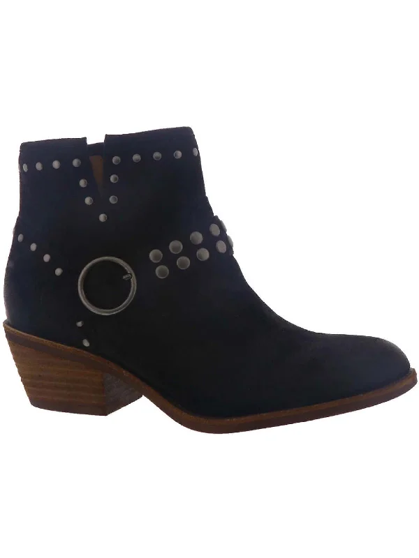 Allene ll Womens Leather Round Toe Ankle Boots