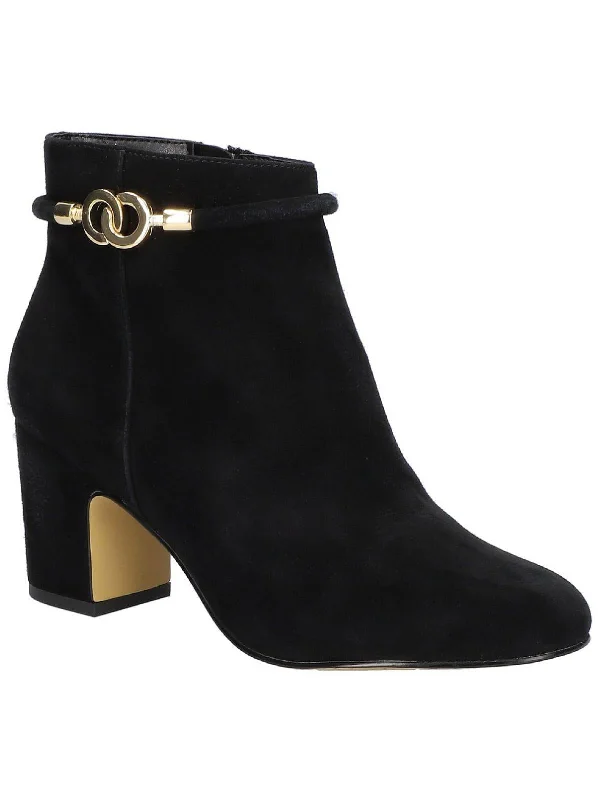 Diaz Womens Suede Block Heel Ankle Boots