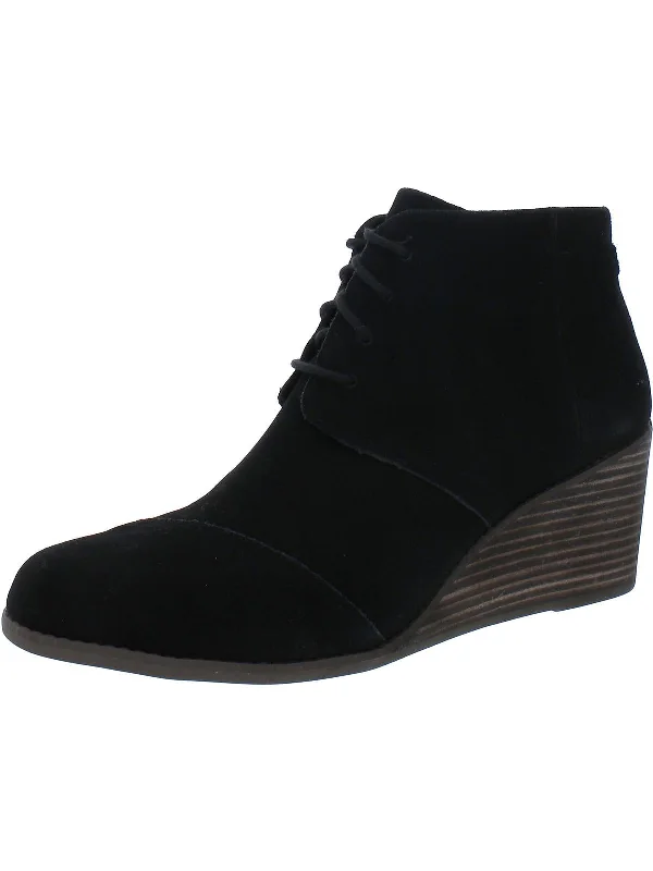 Hyde Womens Suede Almond Toe Ankle Boots