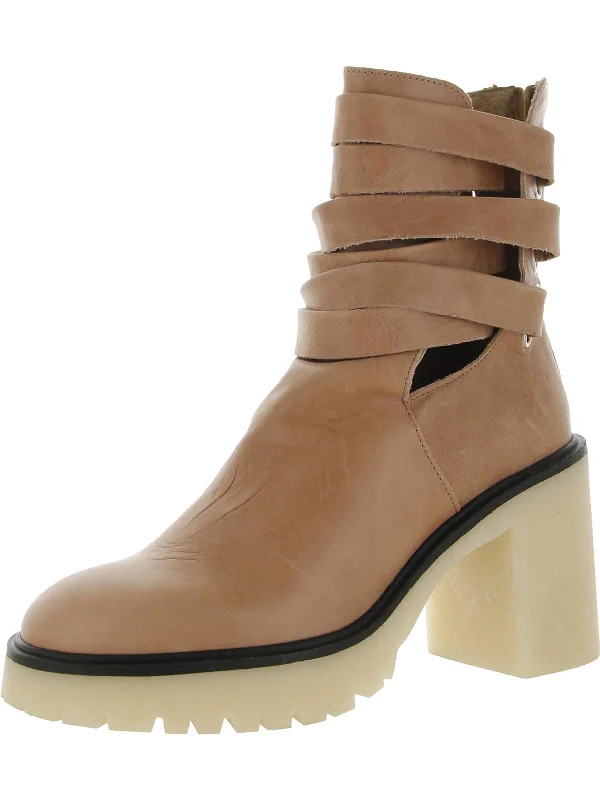 Jesse Cutout Boot  Womens Leather Lugged Sole Ankle Boots