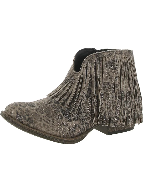 Late Night Womens Block Heel Zip Up Ankle Boots