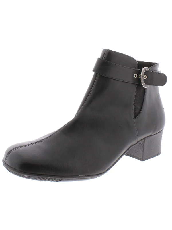 Monte Womens Chelsea Block Heel Ankle Boots