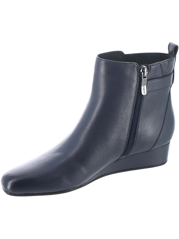 Womens Leather Pointed Toe Booties