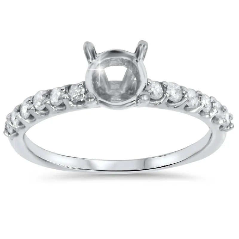 1/3ct Half Eternity Diamond Ring 14K White Gold