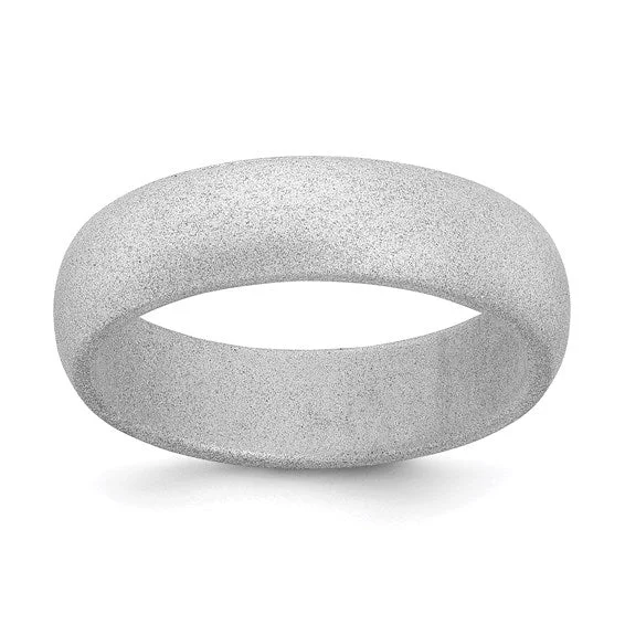 Silicone Silver 5.7mm Domed Band