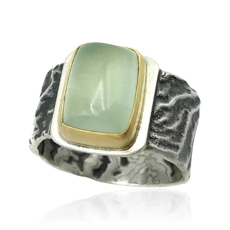 Cushion Cut Milky Pale Blue Aquamarine Ring