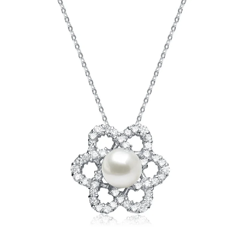 Delphine Pearl Flower Pendant Pearl