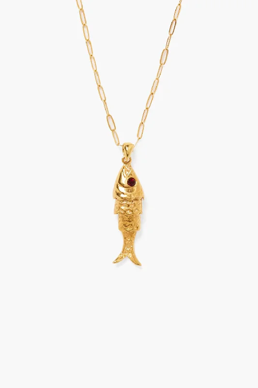 Koi Necklace Garnet