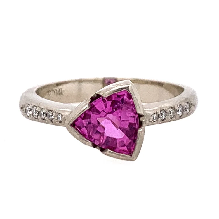 Pink Montana Sapphire & Diamond White Gold Ring - "Heirloom"