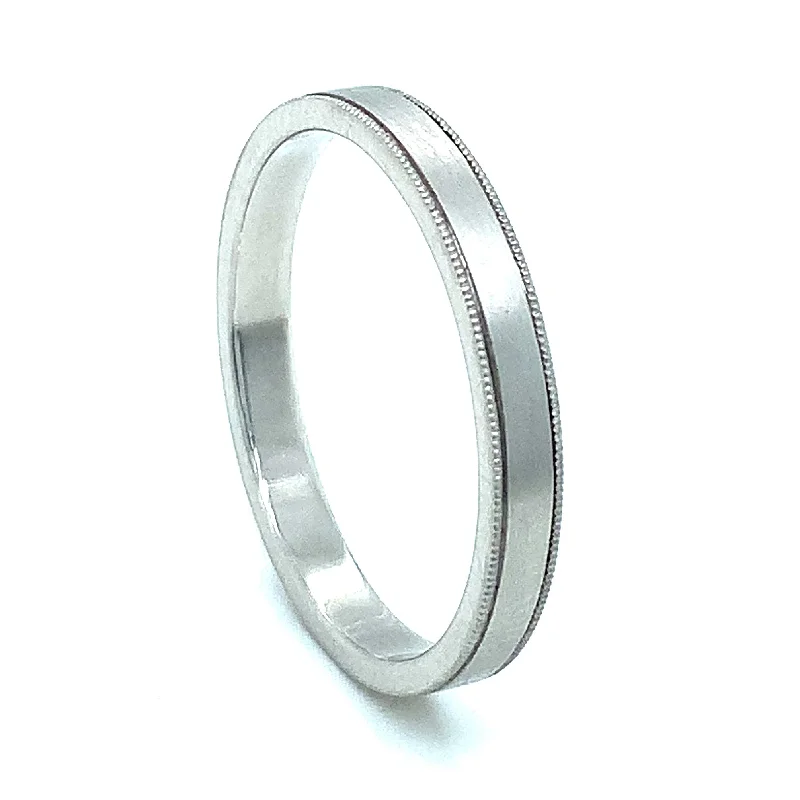 Platinum Band with Milgrain Detail