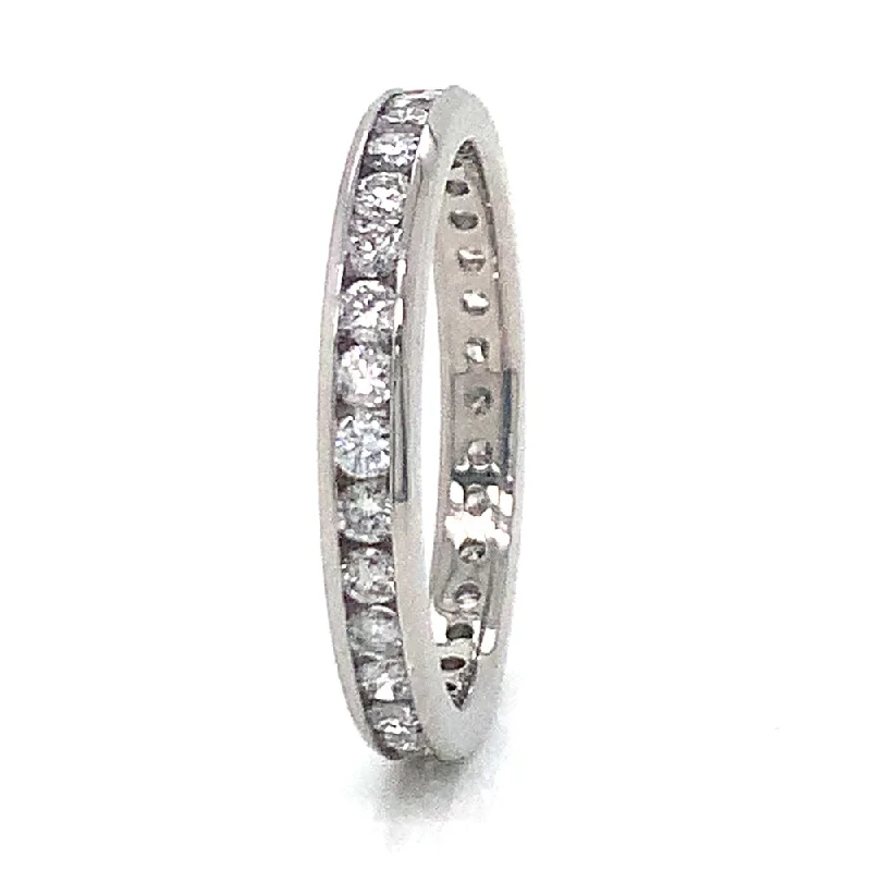 Platinum Channel-set Diamond Eternity Band