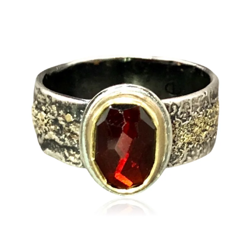 Pomegranate Red Almandine Garnet Ring