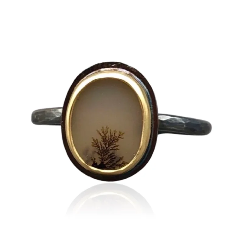 Small Dendritic Quartz Fern Ring