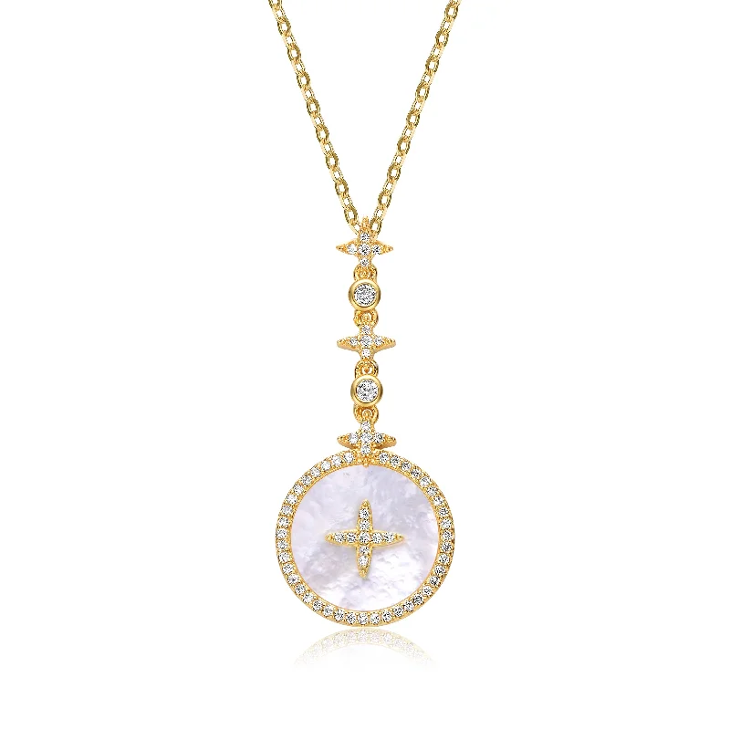 Coralie Opal Compass Pendant Necklace