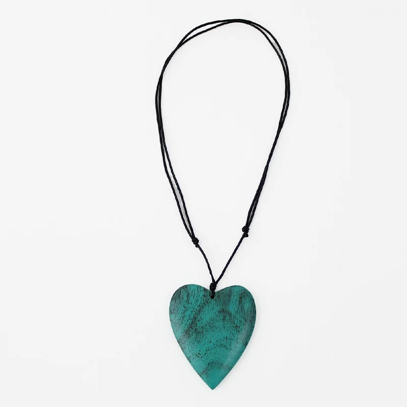 Turquoise Gabi Heart Wood Necklace