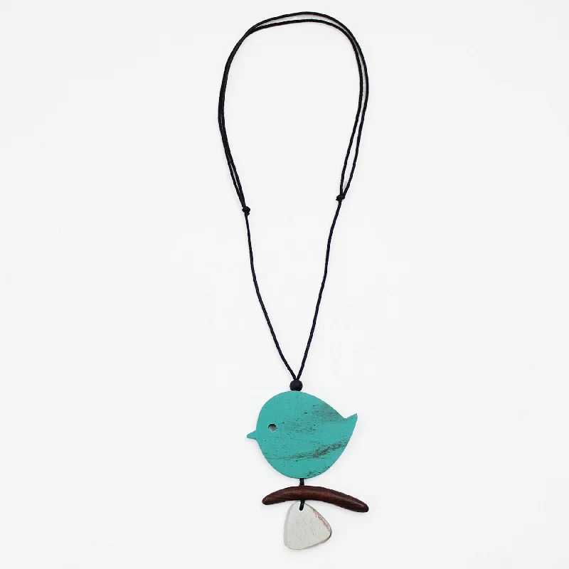 Turquoise Robin On A Branch Necklace