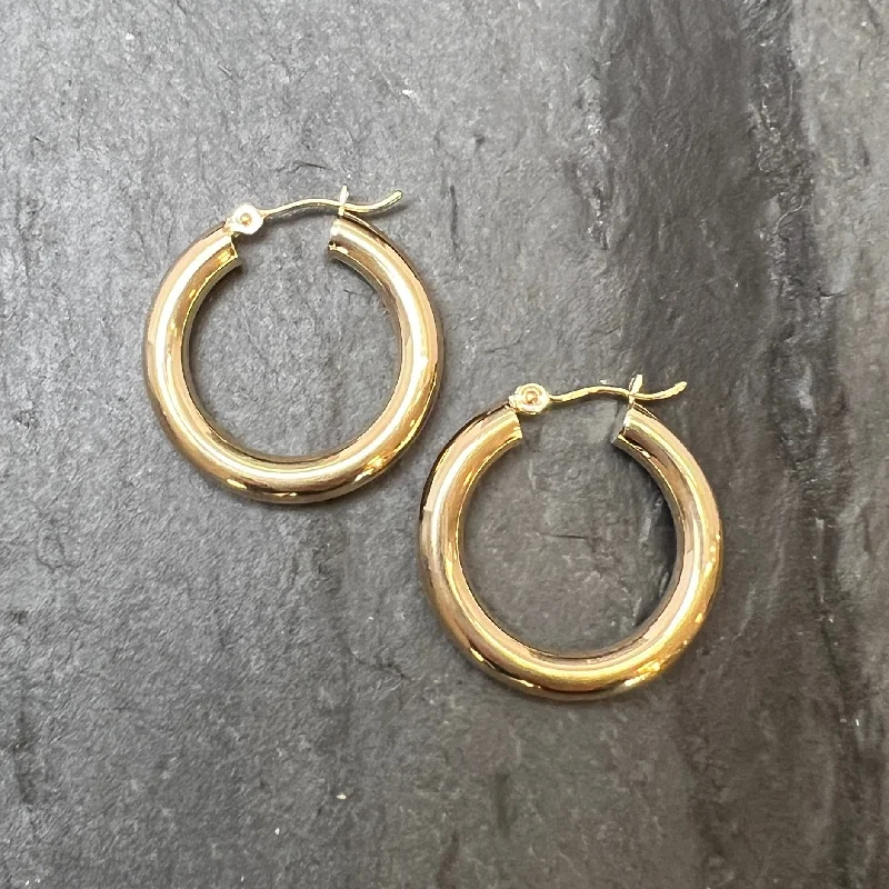 14k 4x25mm Hoop Earrings