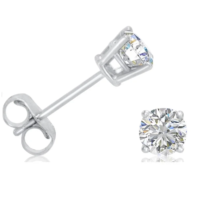 Amanda Rose Collection IGI Certified 1/2ct Total Weight Natural Diamond Stud Earrings in 14K White Gold