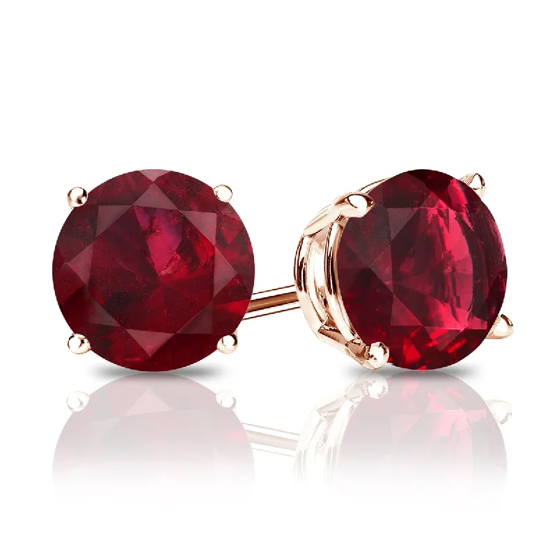 Auriya 14k Gold 2/5ctw Red Ruby Gemstone Stud Earrings