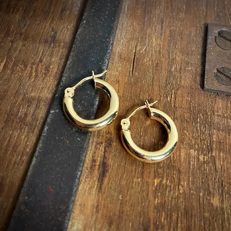 14k 3x15mm Gold Hoops