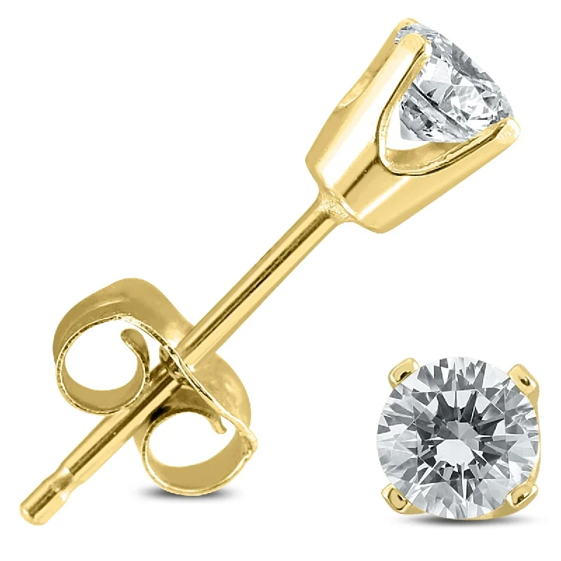 Marquee 1/2 Carat TW Round Diamond Studs 14K Yellow Gold