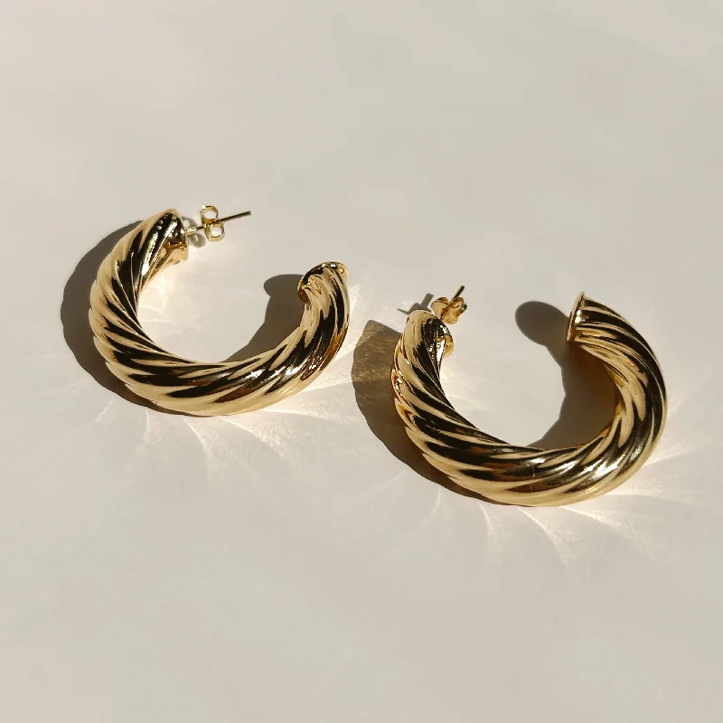 Tramonti Large Textured Hoops