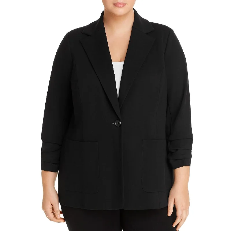 Plus Womens Business Office One-Button Blazer