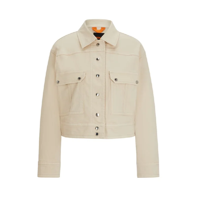 Relaxed-fit jacket in stretch-cotton twill