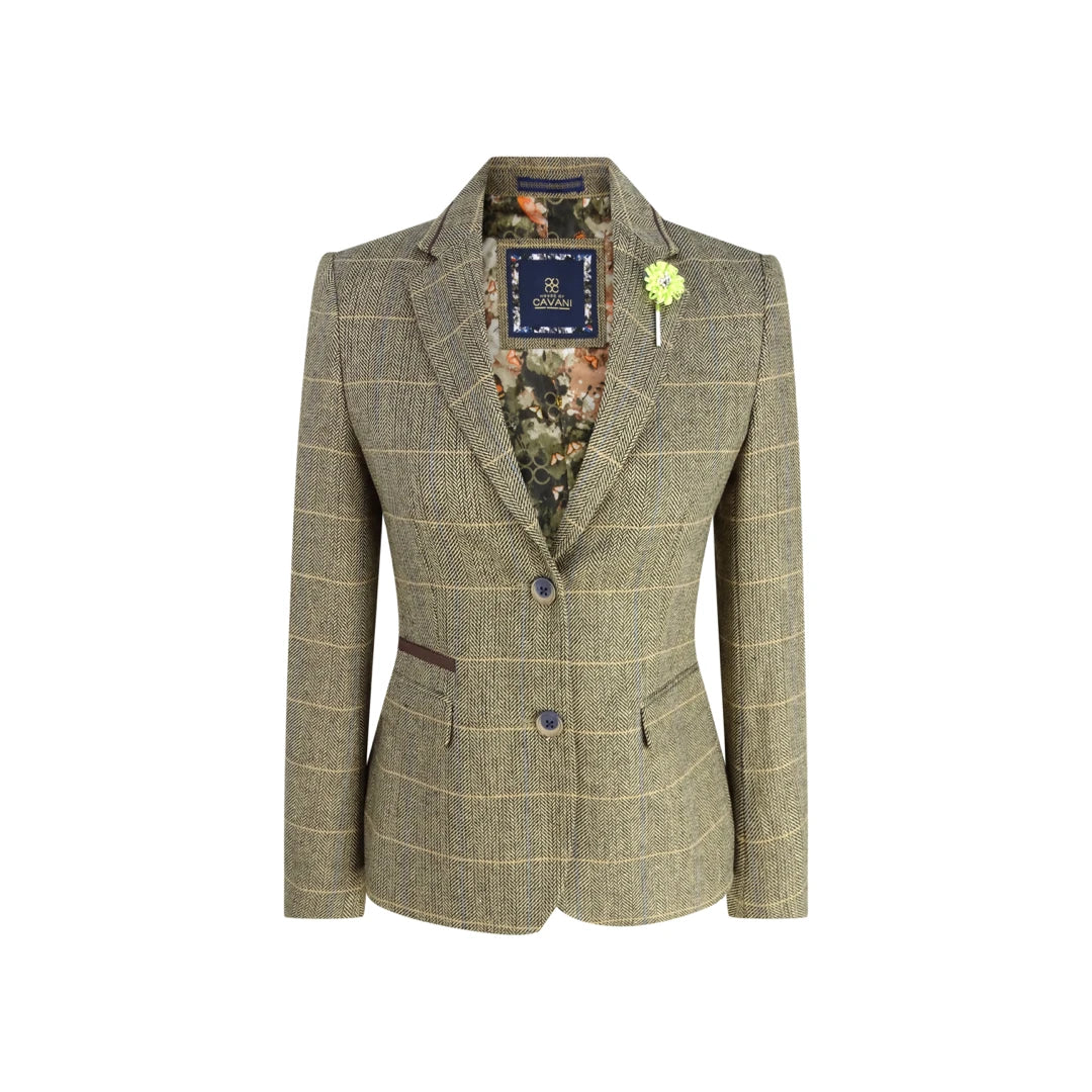 Albert - Women Classic Tweed Herringbone Check Tan Brown peaky blinders