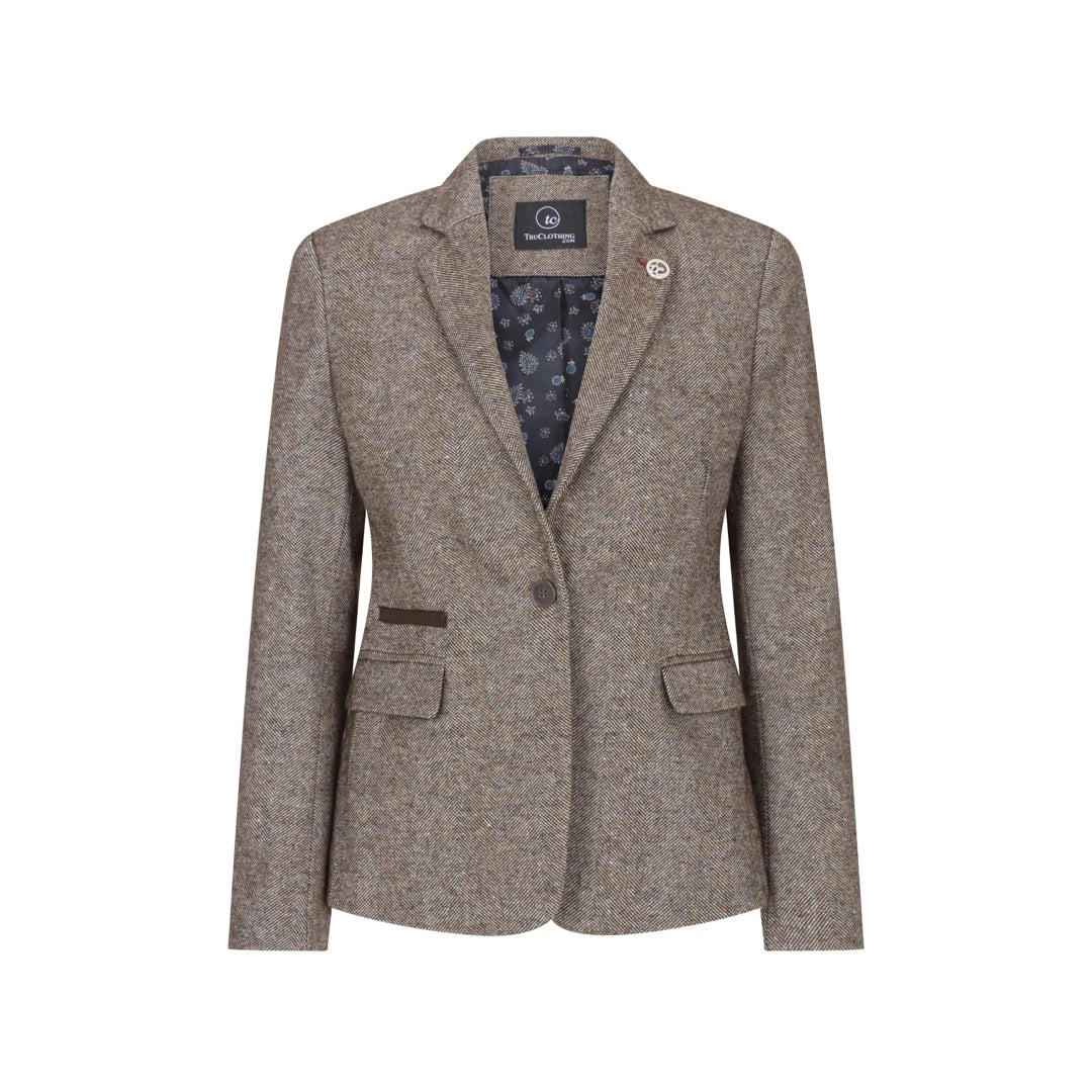 wsn06 - Women's 1920s Suit Tweed Blazer Waistcoat & Trousers