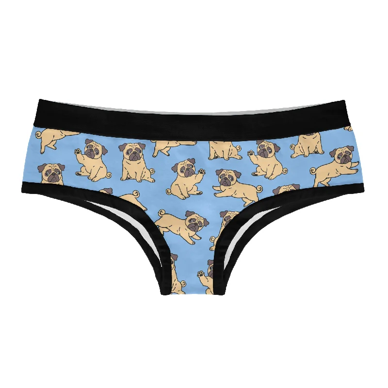 Pugs Womens Panties Cute Pug Puppy Graphic Pet Sexy Underwear For Ladies