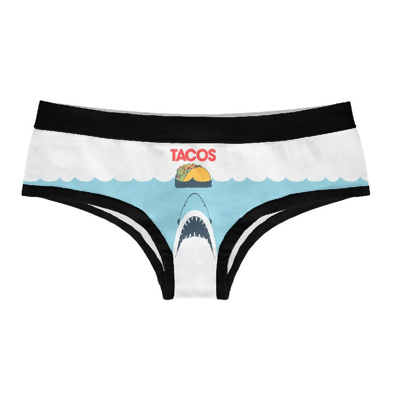 Womens Taco Shark Panties Funny Bikini Brief Vacation Attack Cute Graphic Underwear For Ladies